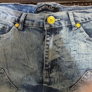 Demolit Platinum Men's Washed Blue Jeans